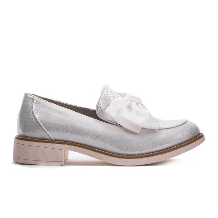 Scarpe slip-on nere con fiocco RS-WED2 d'argento grigio