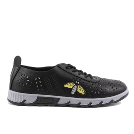 Sneakers nere traforate con stampa JH81171-3 nero