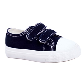 Apawwa Sneakers Bambini Blu Navy Fanot con Velcro bianco