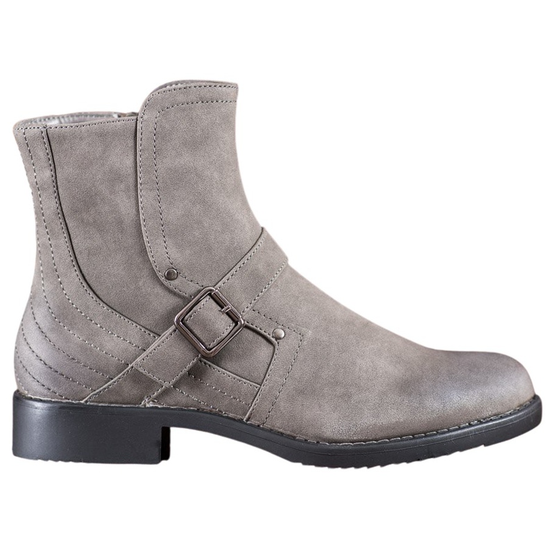 J. Star Stivali con tacco piatto grigio
