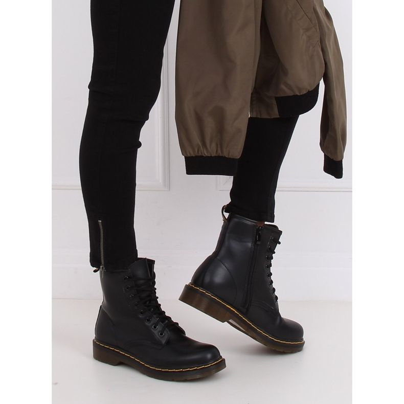 Stivali neri stivali neri allacciati NC1019 Nero