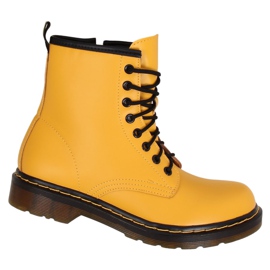Stivali stivaletti allacciati miele NC1019 Giallo