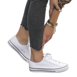 Sneakers bianche classiche da donna TH68-1 bianco