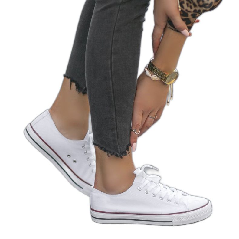 Sneakers bianche classiche da donna TH68-1 bianca