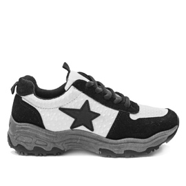 Sneakers sportive nere alla moda con la stella G-114 bianco