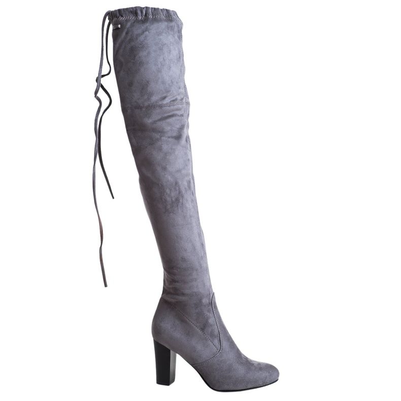 SHELOVET Stivali in pelle scamosciata grigi grigio