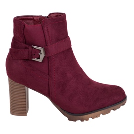 SHELOVET Stivaletti Bordeaux Con Fibbia rosso
