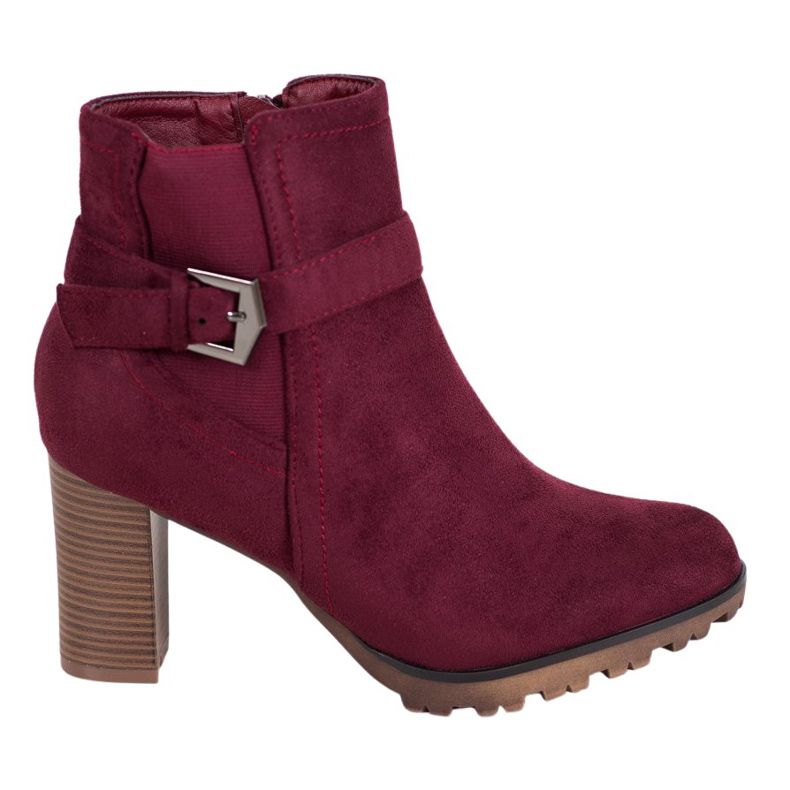 SHELOVET Stivaletti Bordeaux Con Fibbia rosso