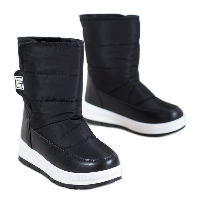 GOLL Stivali da neve neri con velcro nero