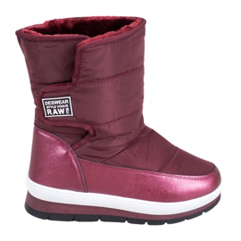 GOLL Stivali da neve bordeaux con velcro rosso