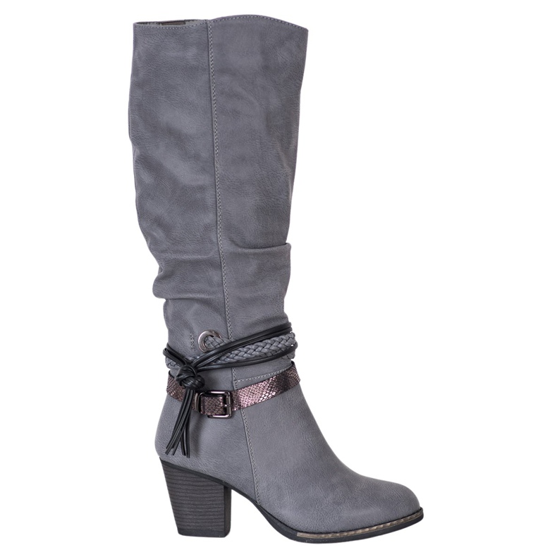 J. Star Stivali Con Strisce Decorative grigio