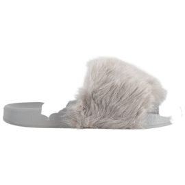 SHELOVET Pantofole In Gomma Con Pelliccia grigio