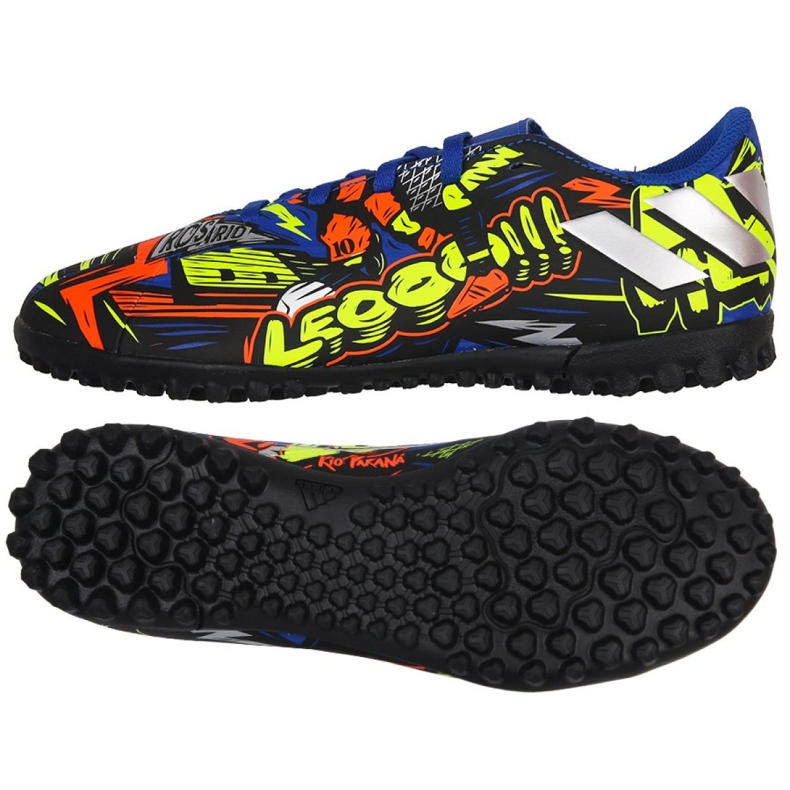 Scarpe da calcio Adidas Nemeziz Messi 19.4 Tf Jr EH0602 blu navy, multicolore multicolore