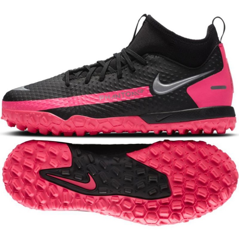 Scarpa da calcio Nike Phantom Gt Academy Df Tf Jr CW6695-006 multicolore nero