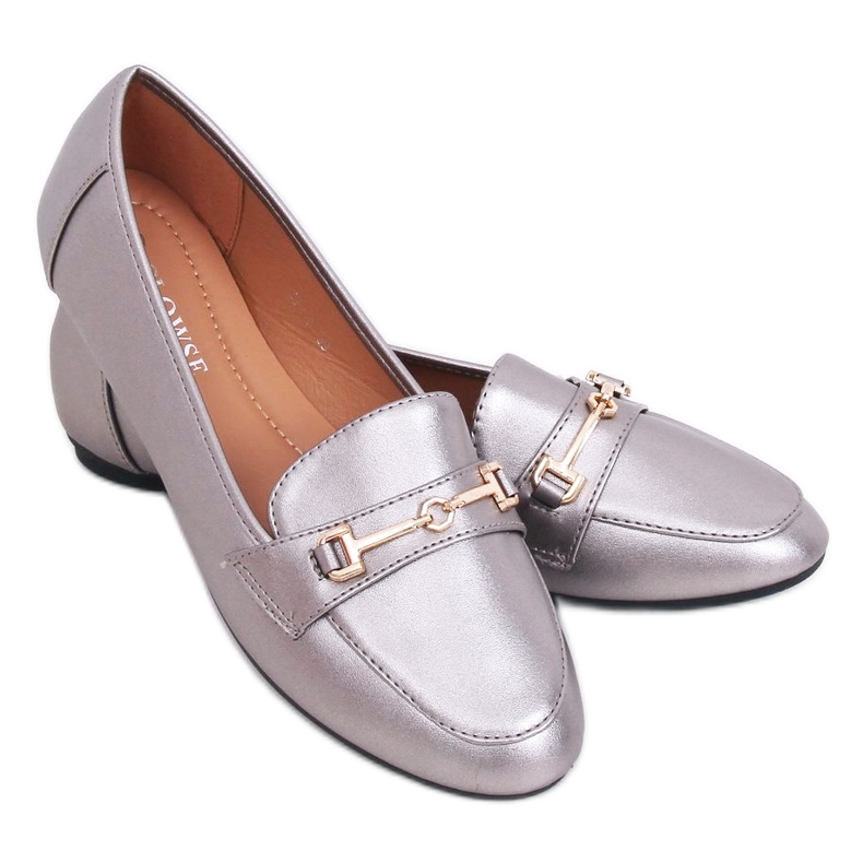 Mocassini grigi metallizzati 9F176 Gun grigio