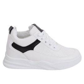 Scarpe sportive bianche con zeppa 85-429 BIANCO/NERO