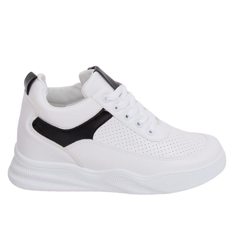 Scarpe sportive bianche con zeppa 85-429 BIANCO/NERO bianca