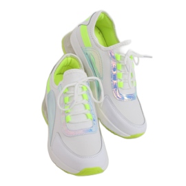 Scarpe sportive da donna bianche F-3336 WHITE / YELLOW bianca