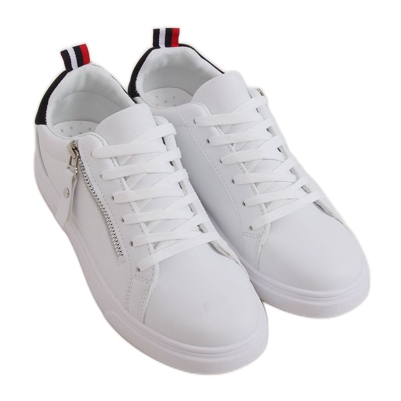 Sneakers da donna bianche KK-206 WHITE / BLACK bianca