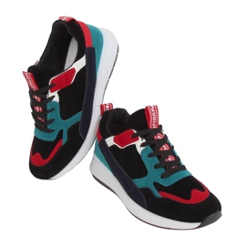C9212 Scarpe sportive in camoscio Negro multicolore