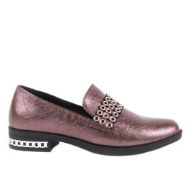 Scarpe basse marroni da donna C18-6251 rosso multicolore