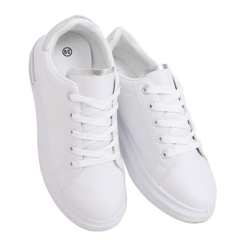 Sneakers bianche da donna LG20 WHITE/SILVER bianca d'argento