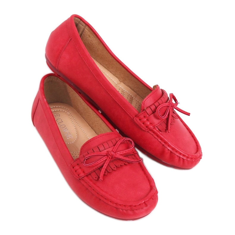 Mocassini da donna rossi 9F182 Red rosso