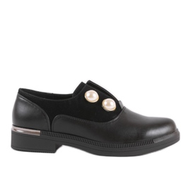 Scarpe da donna nere con perle C17-5987 nero
