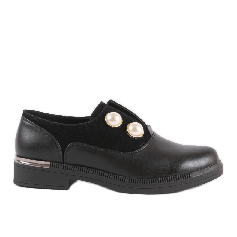 Scarpe da donna nere con perle C17-5987 nero