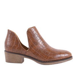 Stivaletti slip-on marroni con tacco NS132P marrone