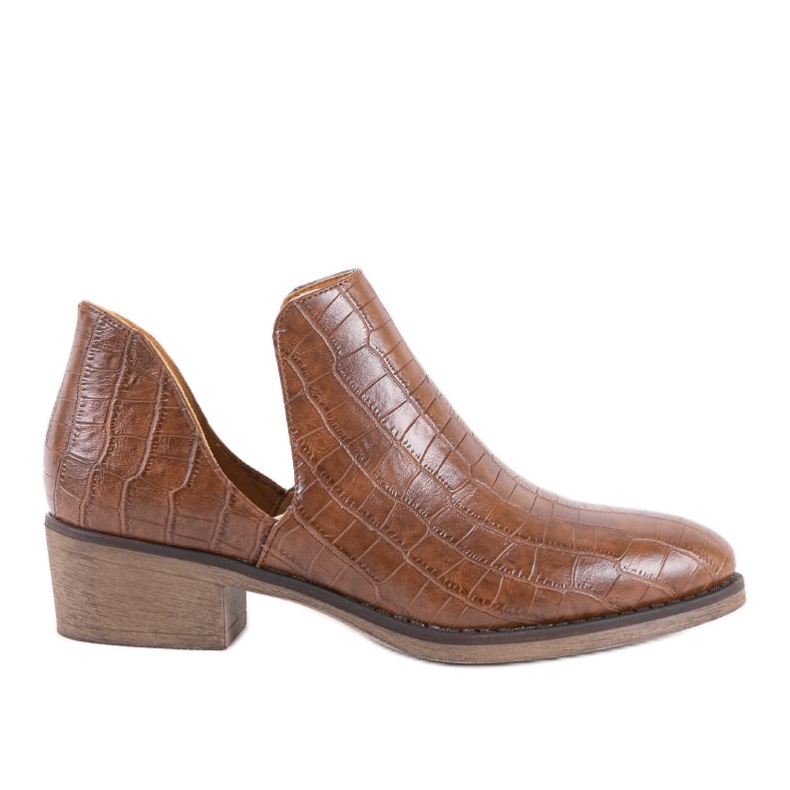Stivaletti slip-on marroni con tacco NS132P marrone