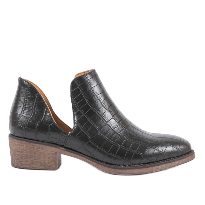 Stivali neri slip-on con ritagli sul palo NS132P nero
