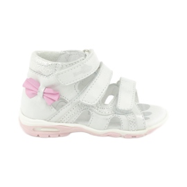 Sandali con fiocco Ren But 1489 bianco placcato argento rosa