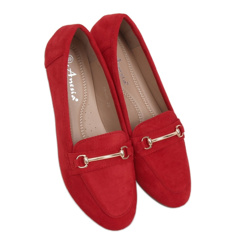 Mocassini da donna rossi 88-385 Red rosso