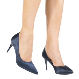 Décolleté blu navy su tacco LEI-160