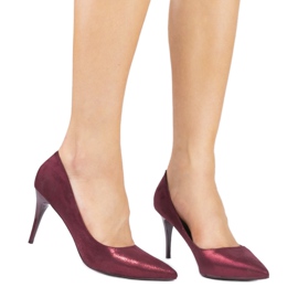 Décolleté in ecopelle rosa classico DD50P rosso