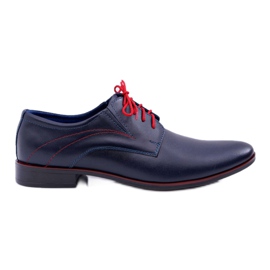 Mario Boschetti Scarpe brogue da uomo, pelle elegante, blu navy Menelaos rosso