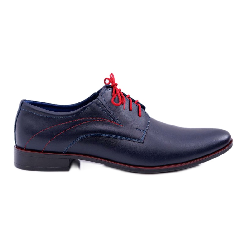 Mario Boschetti Scarpe brogue da uomo, pelle elegante, blu navy Menelaos rosso