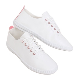 Sneakers da donna bianche e rosa 6165 Pink bianco