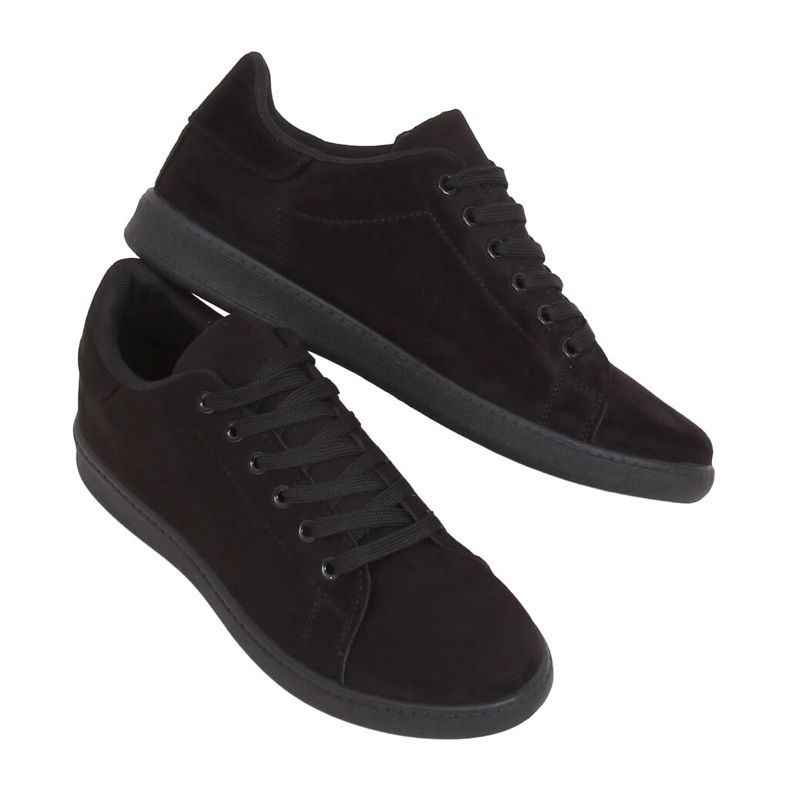 Sneakers nere da donna in camoscio nero 6301
