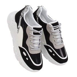 Scarpe sportive in bianco e nero LL1771 Nero