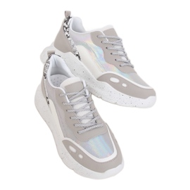 Scarpe sportive bianche e grigie LL1771 Argento bianca grigio