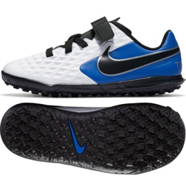 Nike Tiempo Legend 8 Club Tf Jr CZ4216-104 scarpe da calcio bianco, blu bianco