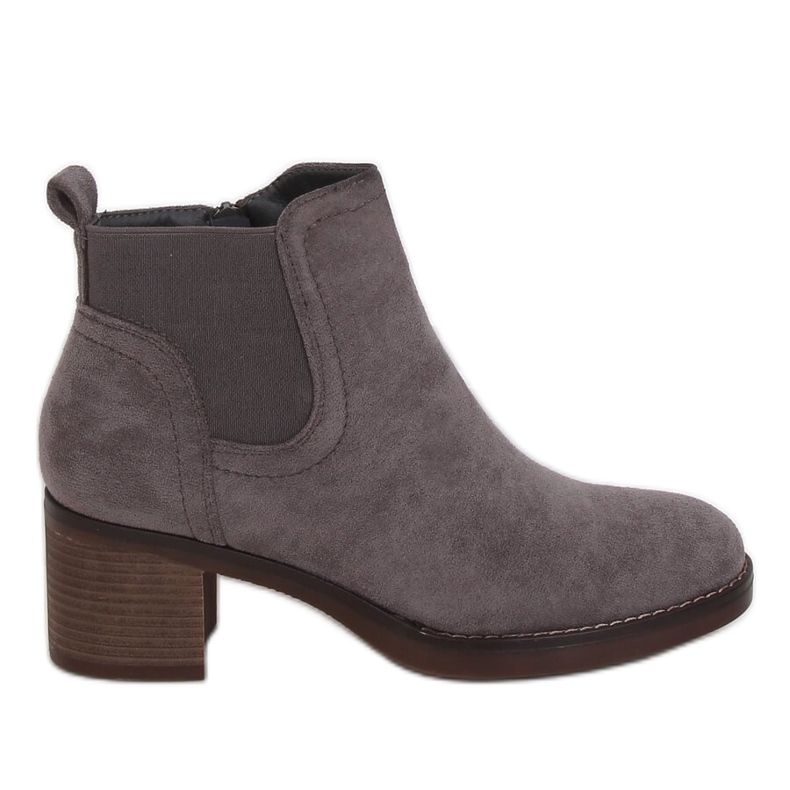 Stivali grigi con tacco largo UK18P Grey grigio