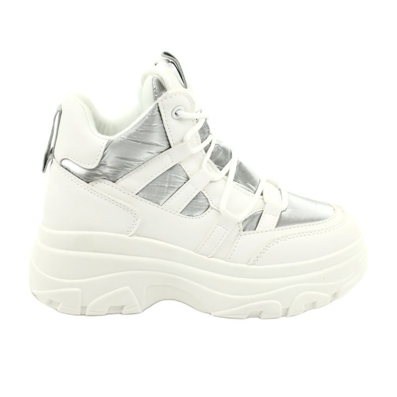 Evento Scarpe sportive alte 20BT26-3192 bianca d'argento