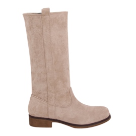 Stivali con tomaia dritta beige ST-19P Beige marrone