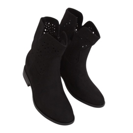 Stivali traforati tacco nascosto nero CH2008 Black
