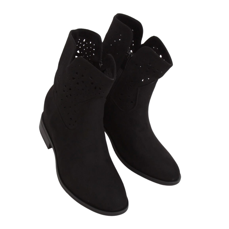 Stivali traforati tacco nascosto nero CH2008 Black