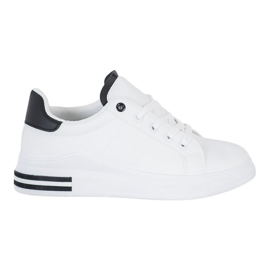 SHELOVET Scarpe da ginnastica alla moda legate bianco