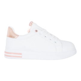 SHELOVET Scarpe da ginnastica alla moda legate bianco